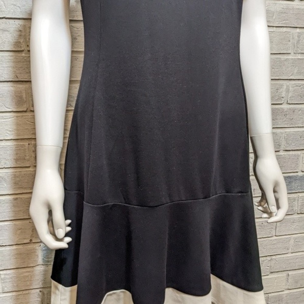 Peter Som dress drop waist black‎ white color block sz 10 - Picture 5 of 8